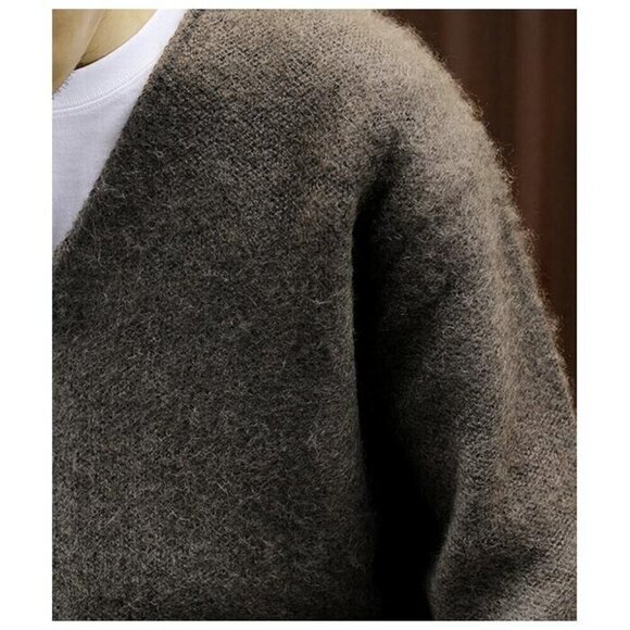 Needles Mohair Cardigan in Charcoal Brown S Mens New Defect Made in Japan LQ276 - Picture 2 of 16